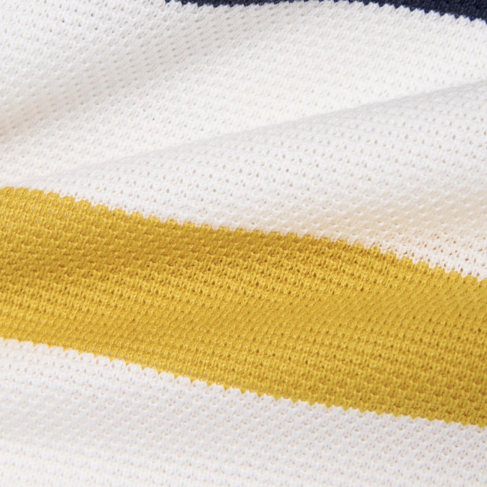 Lacoste Polo manches longues rayures blanc navy ocre