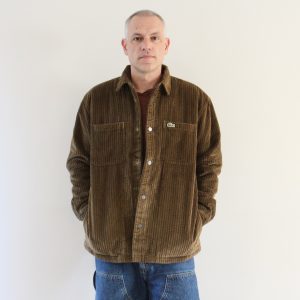 Lacoste Surchemise Oversize Velours Côtelé Marron Whisky