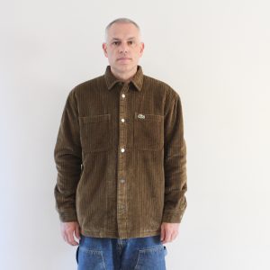 Lacoste Surchemise Oversize Velours Côtelé Marron Whisky