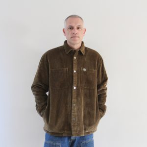 Lacoste Surchemise Oversize Velours Côtelé Marron Whisky
