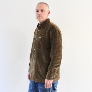 Lacoste Surchemise Oversize Velours Côtelé Marron Whisky