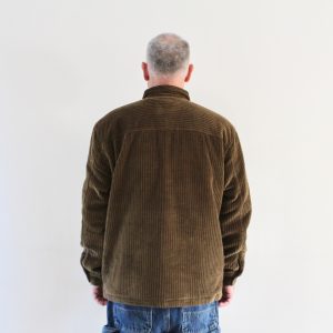 Lacoste Surchemise Oversize Velours Côtelé Marron Whisky