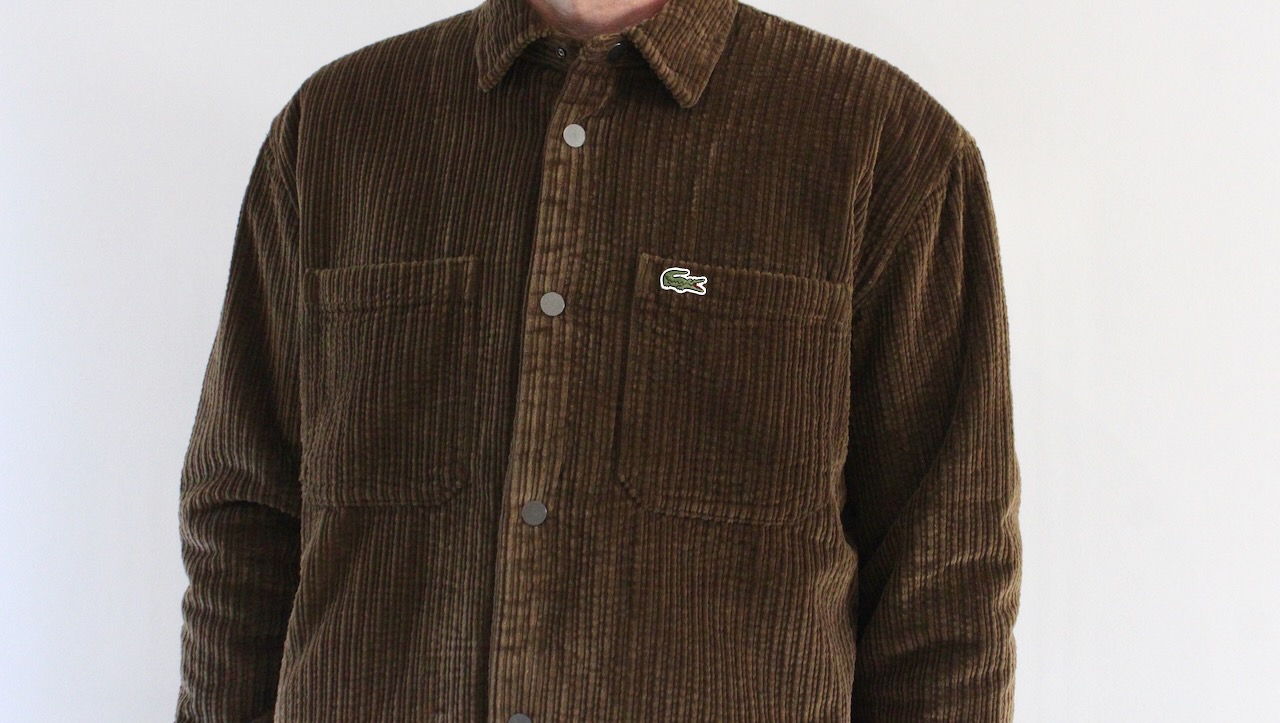Lacoste Surchemise Oversize Velours Côtelé Marron Whisky