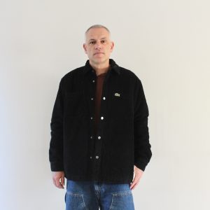 Lacoste Surchemise Oversize Velours Côtelé Noir