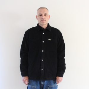 Lacoste Surchemise Oversize Velours Côtelé Noir