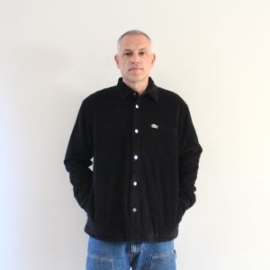 Lacoste Surchemise Oversize Velours Côtelé Noir