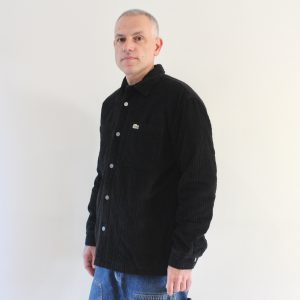 Lacoste Surchemise Oversize Velours Côtelé Noir