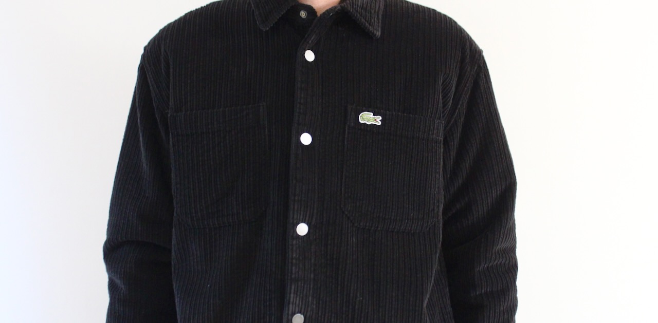 Lacoste Surchemise Oversize Velours Côtelé Noir