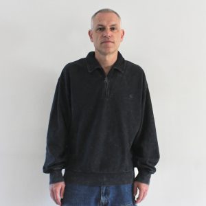 Carhartt Wip Lambert Polo Sweat Black moon wash