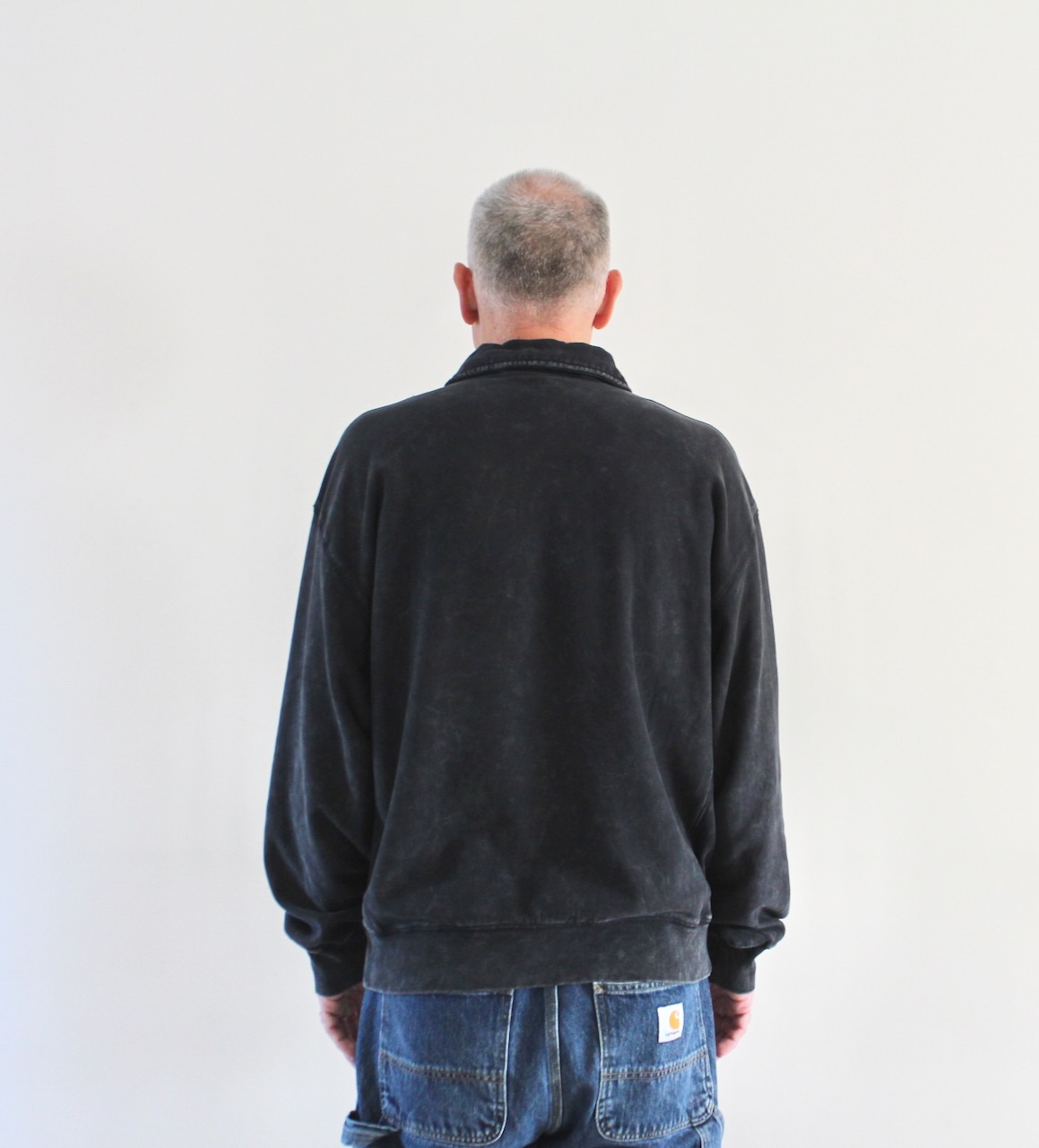 Carhartt Wip Lambert Polo Sweat Black moon wash