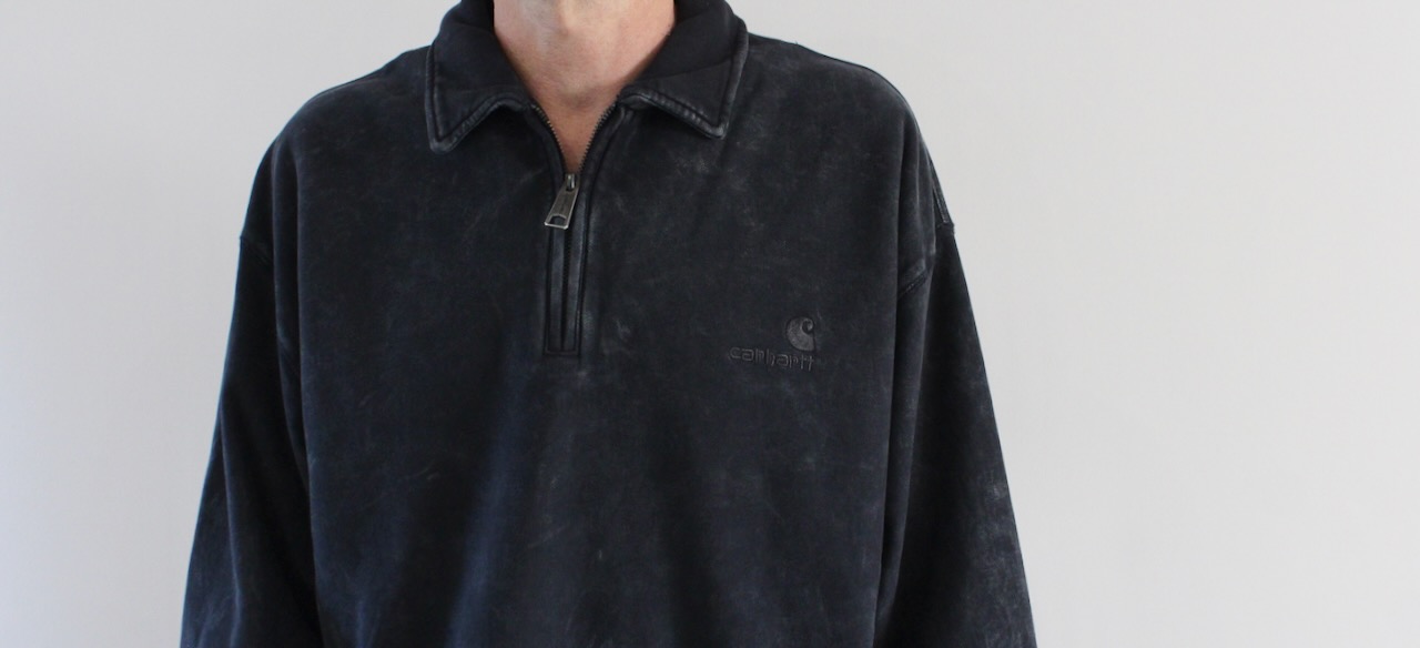 Carhartt Wip Lambert Polo Sweat Black moon wash