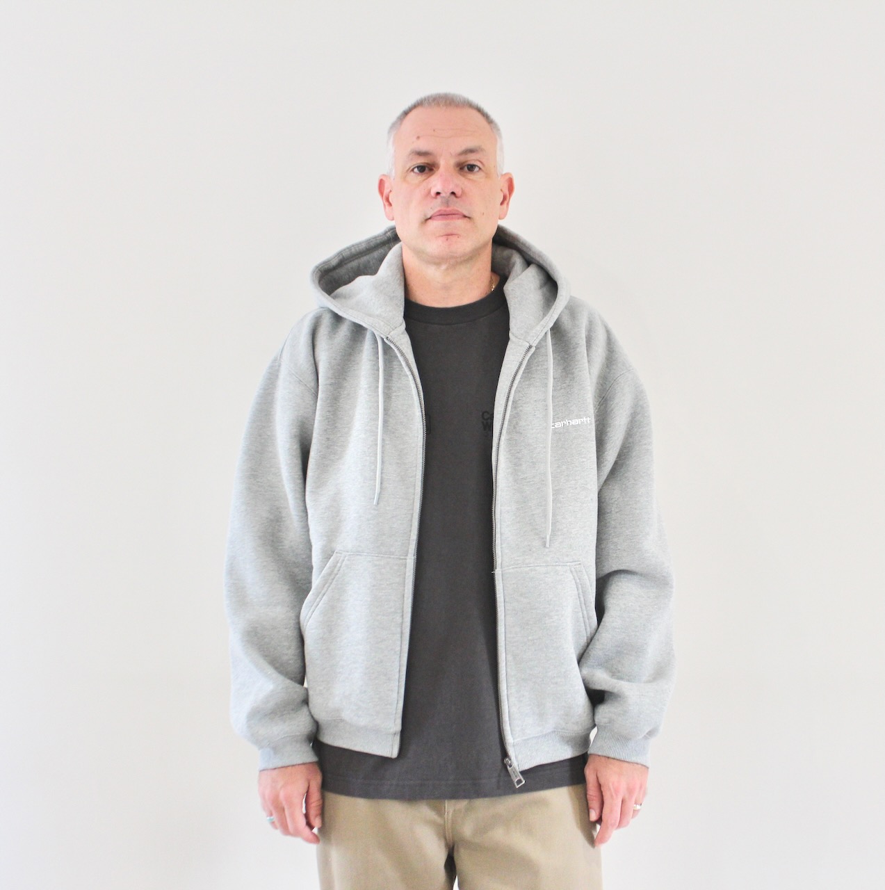 Carhartt Wip Hooded Ebbert Jacket Grey Heather White