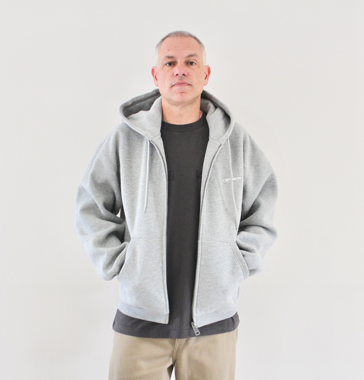 Carhartt Wip Hooded Ebbert Jacket Grey Heather White