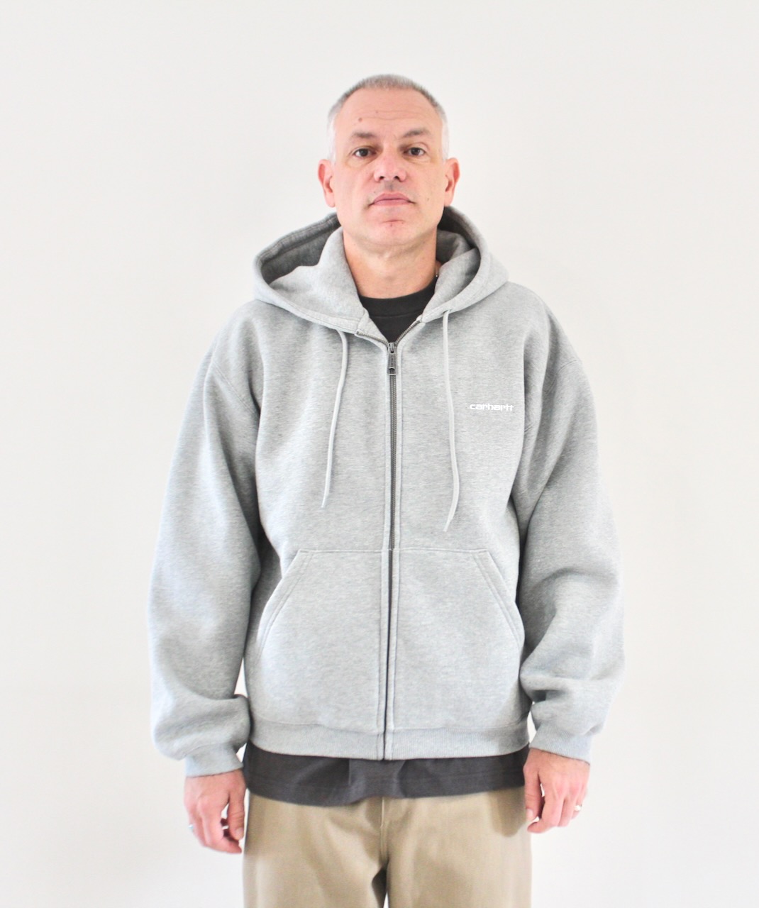 Carhartt Wip Hooded Ebbert Jacket Grey Heather White