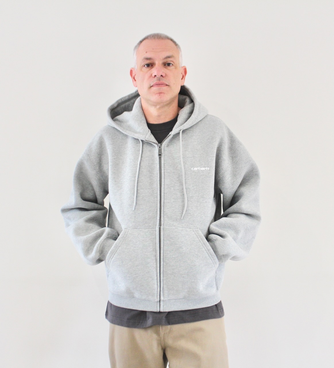 Carhartt Wip Hooded Ebbert Jacket Grey Heather White