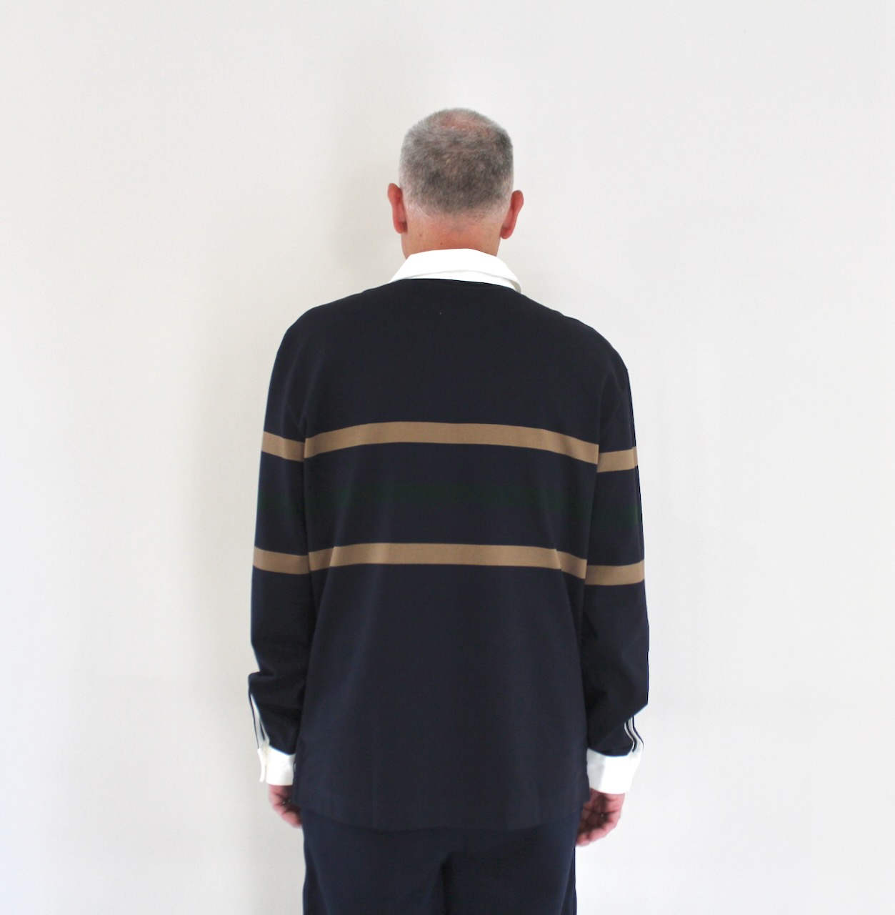 Lacoste Polo à rayures manches Longues Bleu Marine Marron Vert