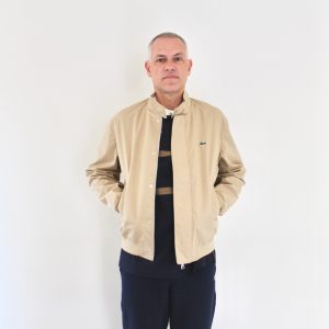 Lacoste Veste Harrington en Twill Déperlant Beige