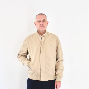 Lacoste Veste Harrington en Twill Déperlant Beige
