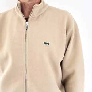 Lacoste Track Jacket en Piqué de Coton Beige