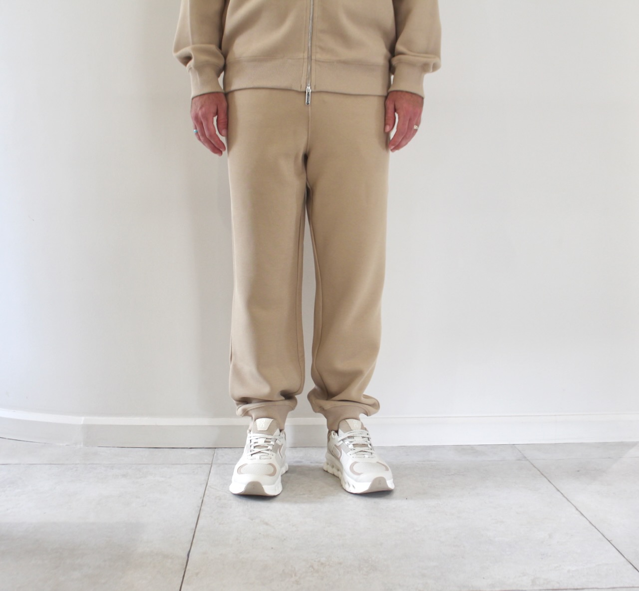 Lacoste Track Pant Piqué de Coton Beige