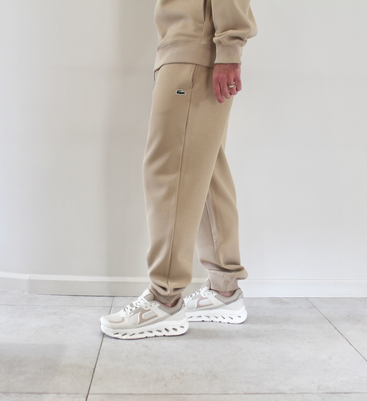 Lacoste Track Pant Piqué de Coton Beige