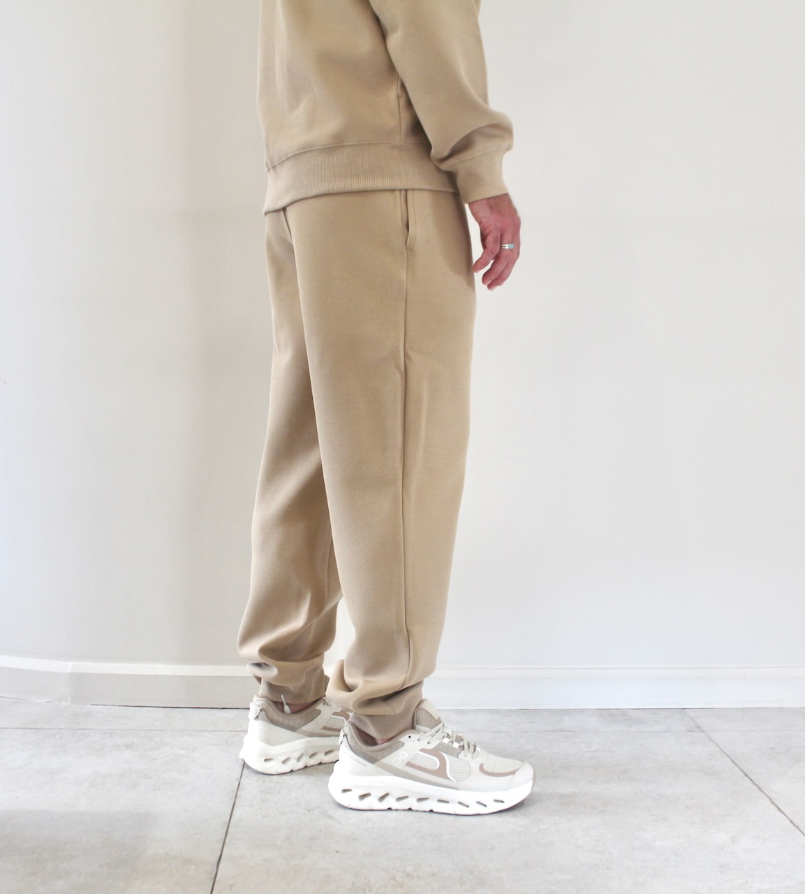 Lacoste Track Pant Piqué de Coton Beige