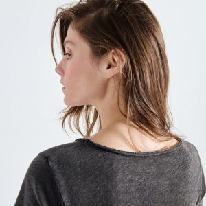 Sonoma t-shirt col V noir vintage