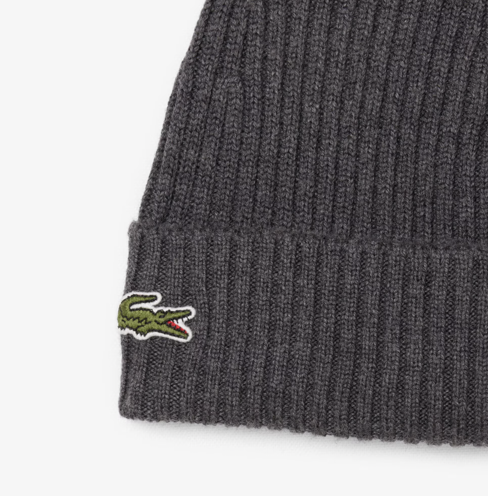 Lacoste Bonnet Laine Gris Chiné