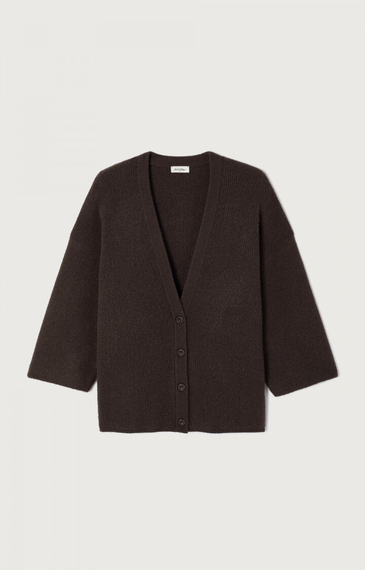 AMV Damsville Gilet Col V boutonné Brune chiné
