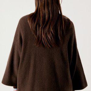 AMV Damsville Gilet Col V boutonné Brune chiné