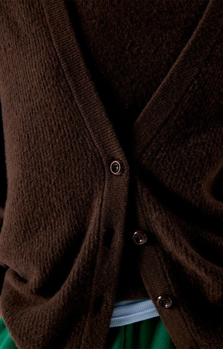 AMV Damsville Gilet Col V boutonné Brune chiné