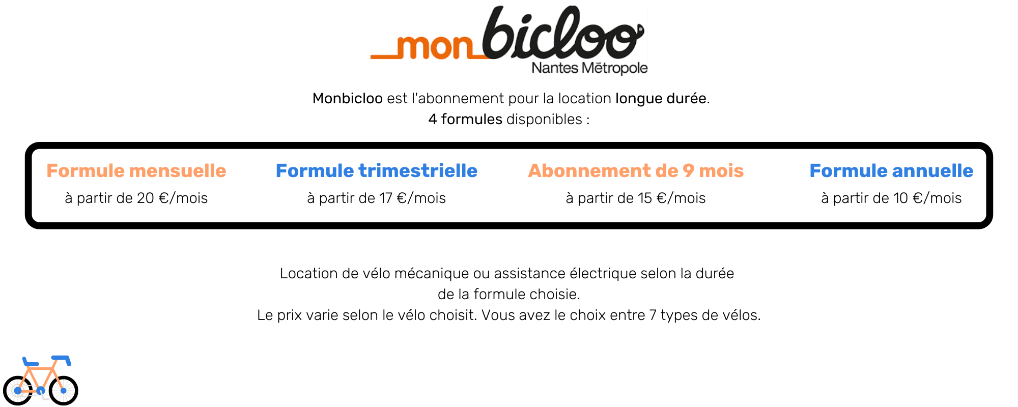 Abonnement Bicloo longue durée