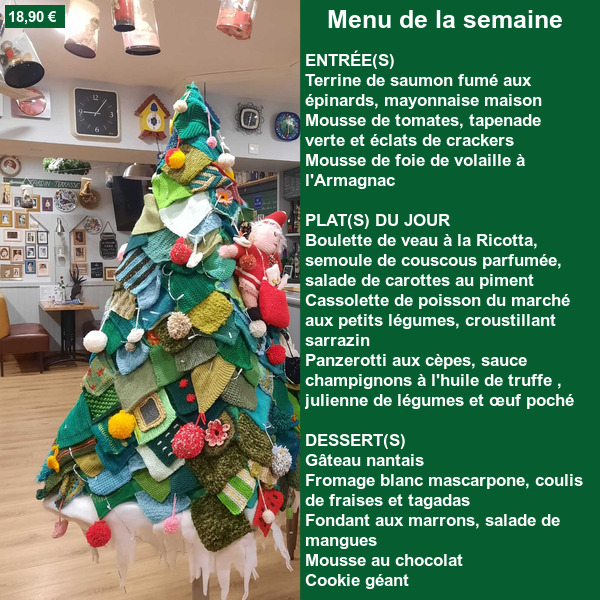 Menu de la semaine