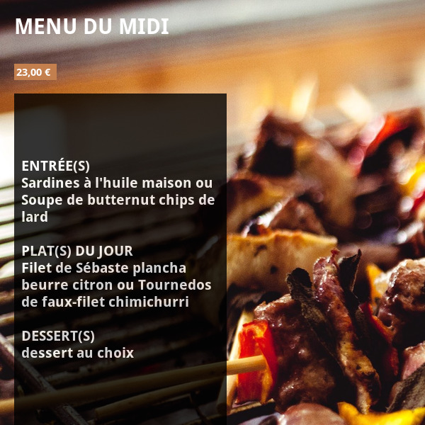Menu du midi