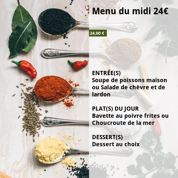 Menu du midi 24€