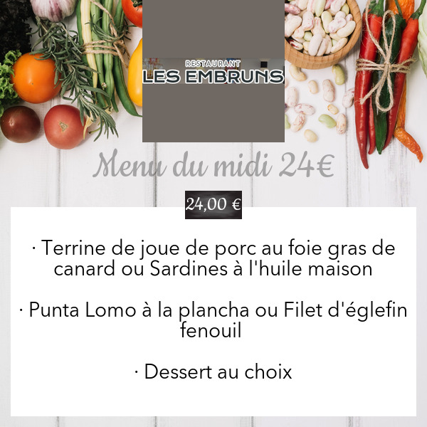 Menu du midi 24€