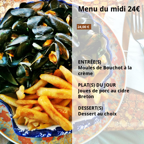 Menu du midi 24€