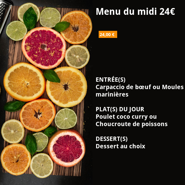 Menu du midi 24€