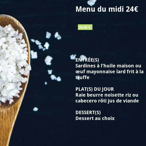 Menu du midi 24€