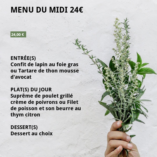 Menu du midi 24€