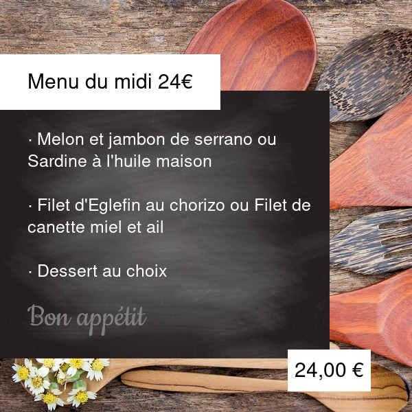 Menu du midi 24€