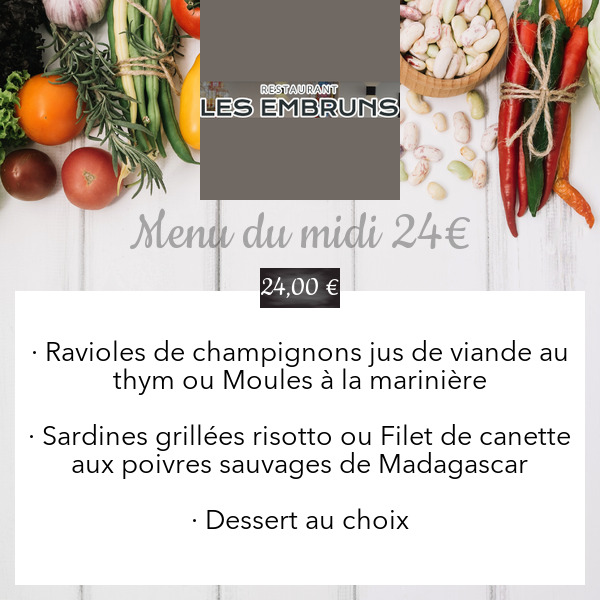 Menu du midi 24€