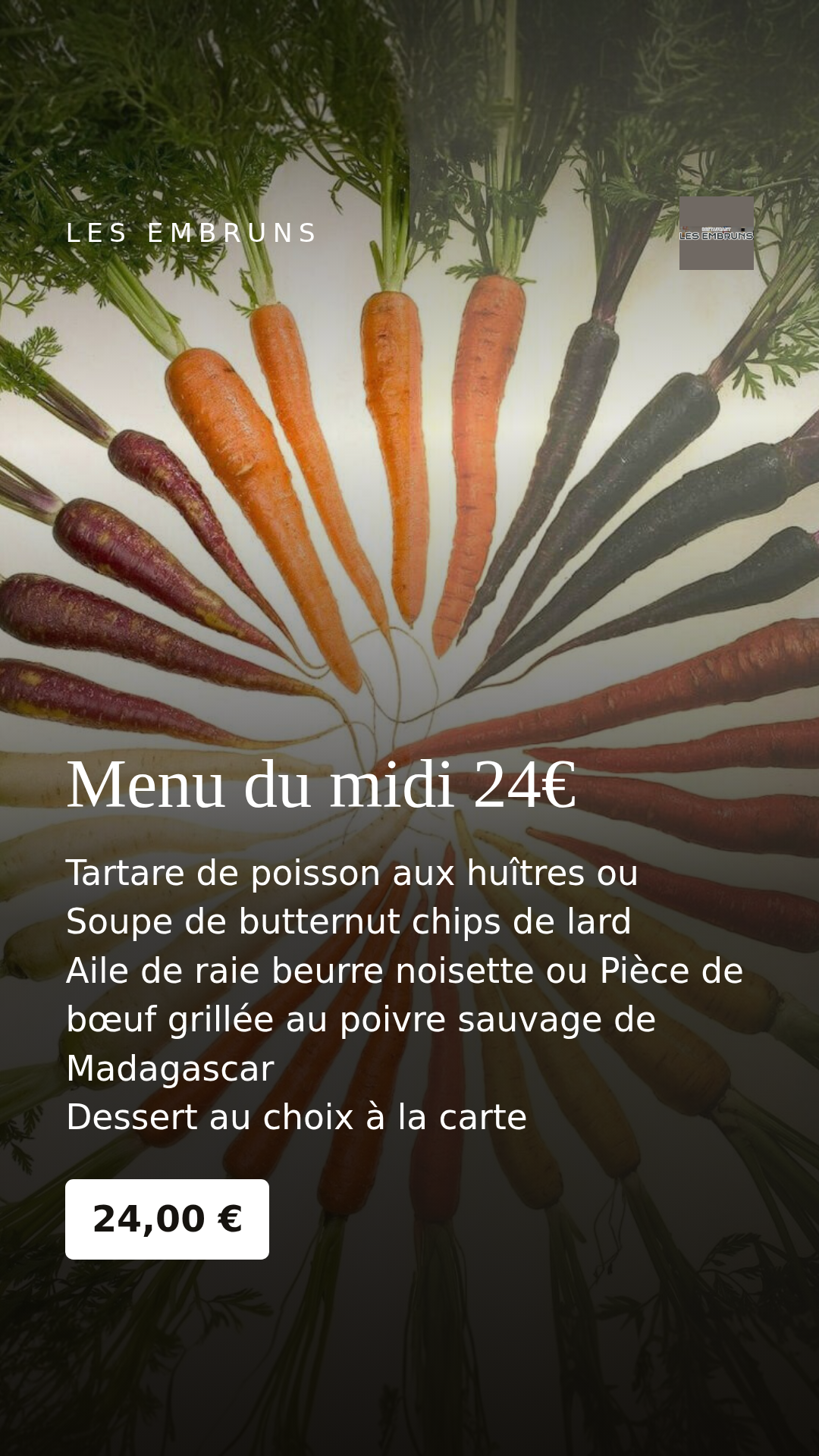 Menu du midi 24€