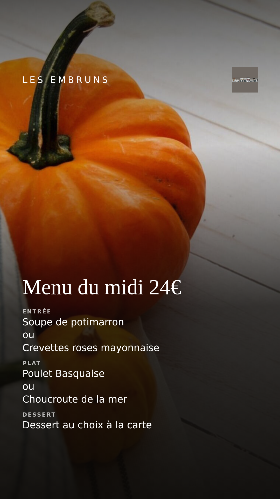 Menu du midi 24€