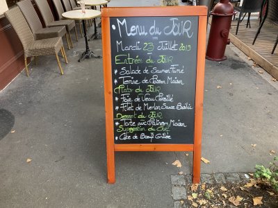 Menu du Mardi