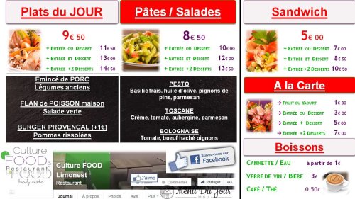 MENU DU MERCREDI 24 JUILLET