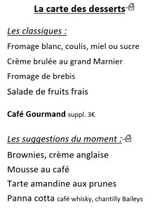 Menu du vendredi 20 septembre