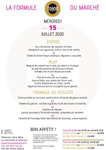Formule du marché - Mercredi 15 Juillet 2020