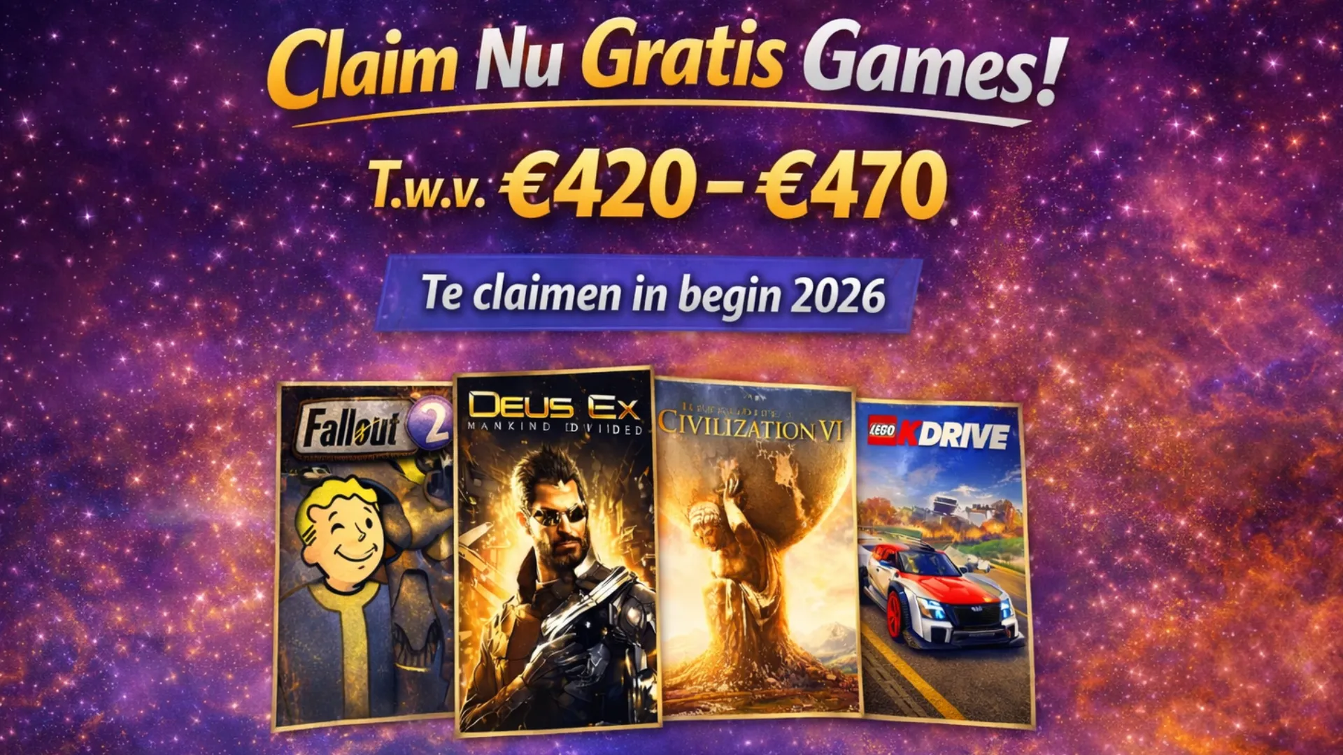Nieuw jaar, nieuwe gratis games: claim ze nu (ter waarde van honderden euroâ€™s!)