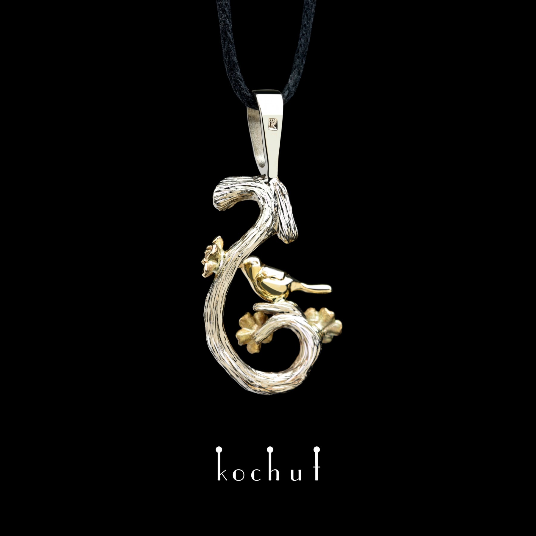 Bird on a twig with flowers: spring - Image 3